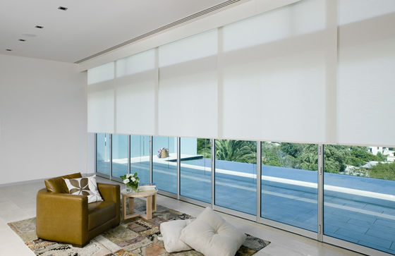Do poliéster espuma bege do rolo cortinas 100% de janela revestidas para escritórios