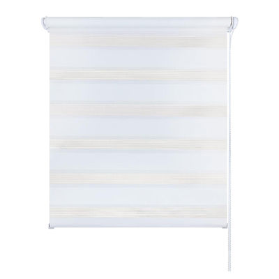 As cortinas de rolo semi transparentes a mão da cozinha que do banheiro puxou grânulos puxam o rolo do cabo acima das cortinas