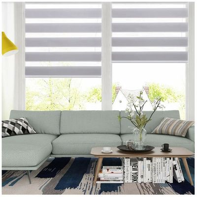 Dupla camada cega da cortina da zebra horizontal interna para a sala de visitas