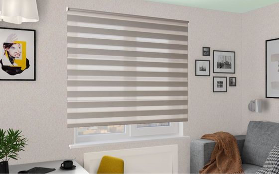 Cortinas de levantamento automáticas impermeáveis do escurecimento completo elétrico esperto do quarto da cortina da zebra