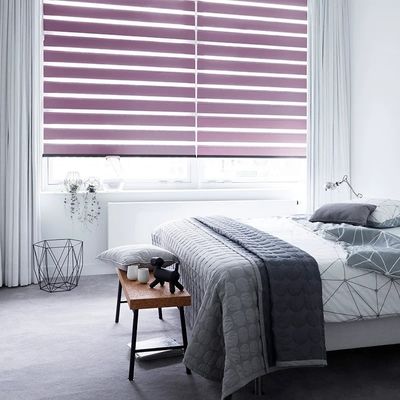 Cortina cega da zebra elétrica inteligente impermeável para o escritório domiciliário