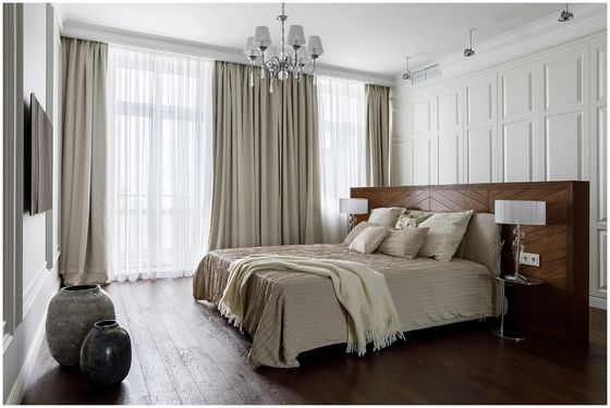 Contemporâneo francês luxuoso do estilo da luz ideal vertical elétrica esperta da cortina 53&quot; largura