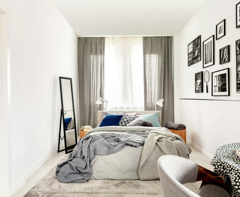 Cortinas sonhadoras de proteção completas modernas e cor sólida minimalista