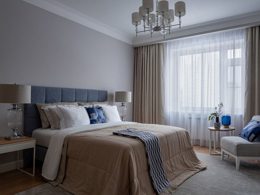 Cortinas sonhadoras de proteção completas modernas e cor sólida minimalista