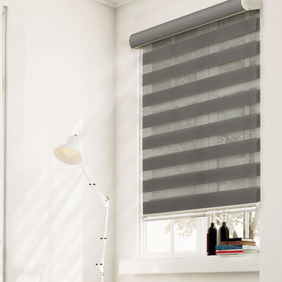 Cortinas elétricas de luxo Zebra Dupla camada Impermeável totalmente sombreado