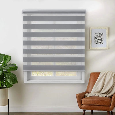 Cortinas elétricas de luxo Zebra Dupla camada Impermeável totalmente sombreado