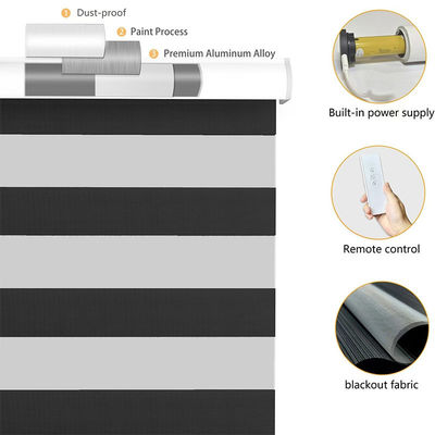 Cortina de Zebra Negra Elétrica Inteligente E Impermeável Para Projeto de Banheiro de Escritório